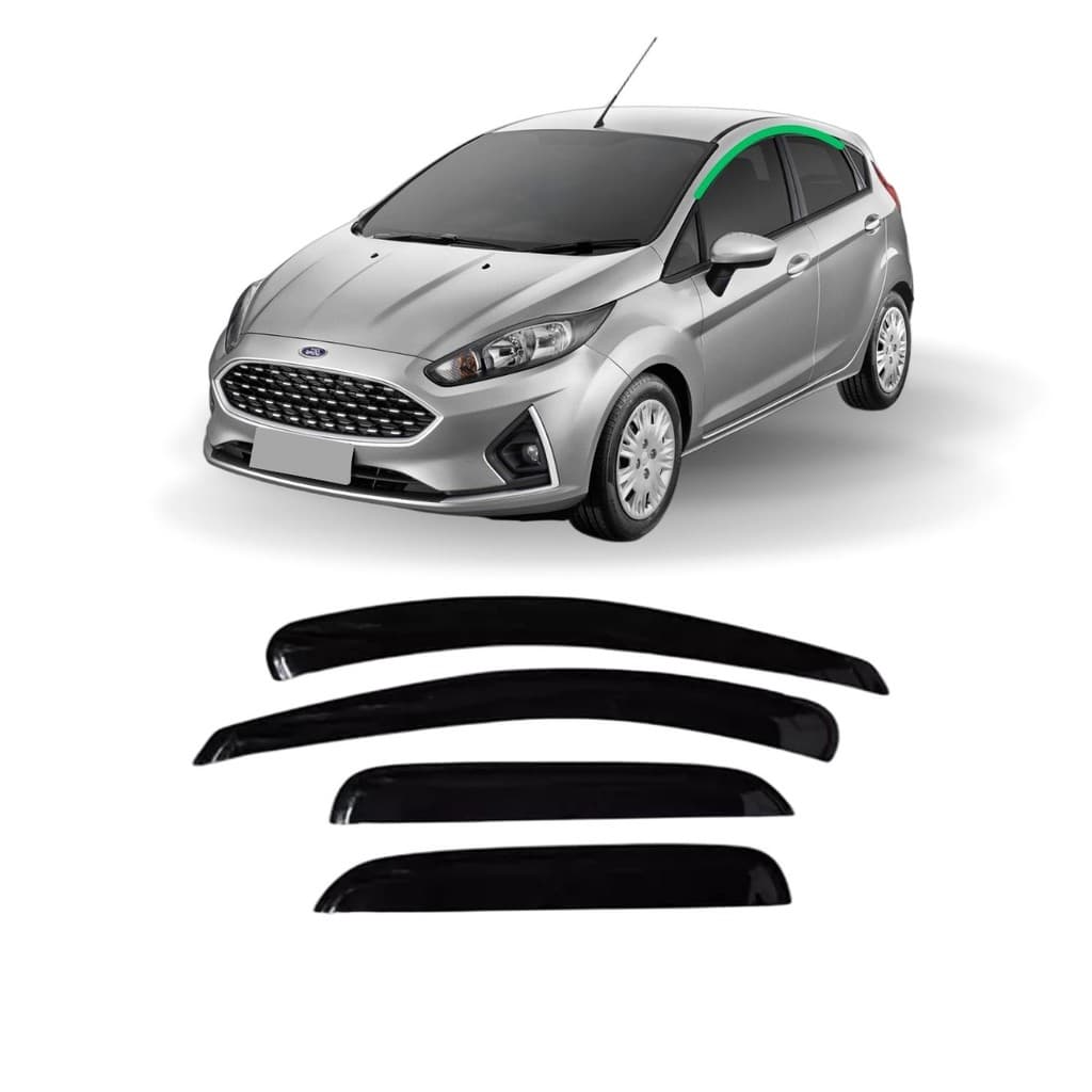 Jogo Calha de Chuva (Defletor) New Fiesta Hatch 11 12 13 14 15 16 17 18 19 4p