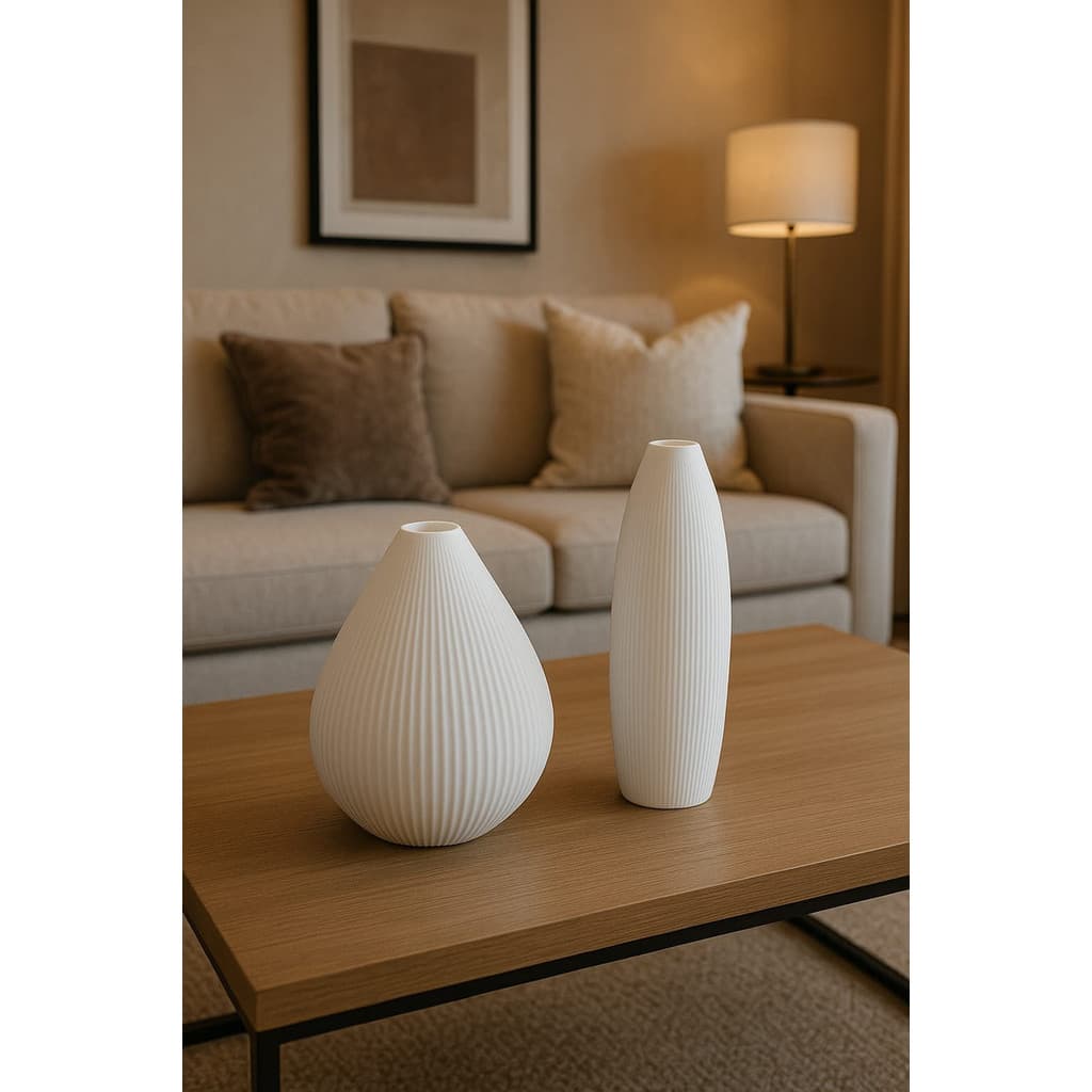 Vasos Plantas Frisado Decorativo Luxo Sala Aparador Rack Par
