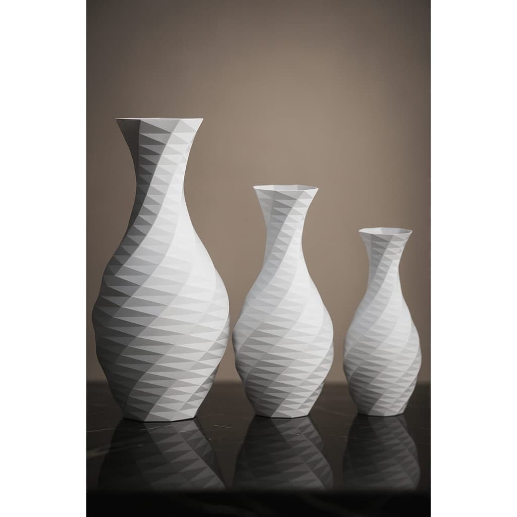 Kit 3 Vasos 3D Decorativos Geométricos Modernos Luxo – Sala Quarto Escritório