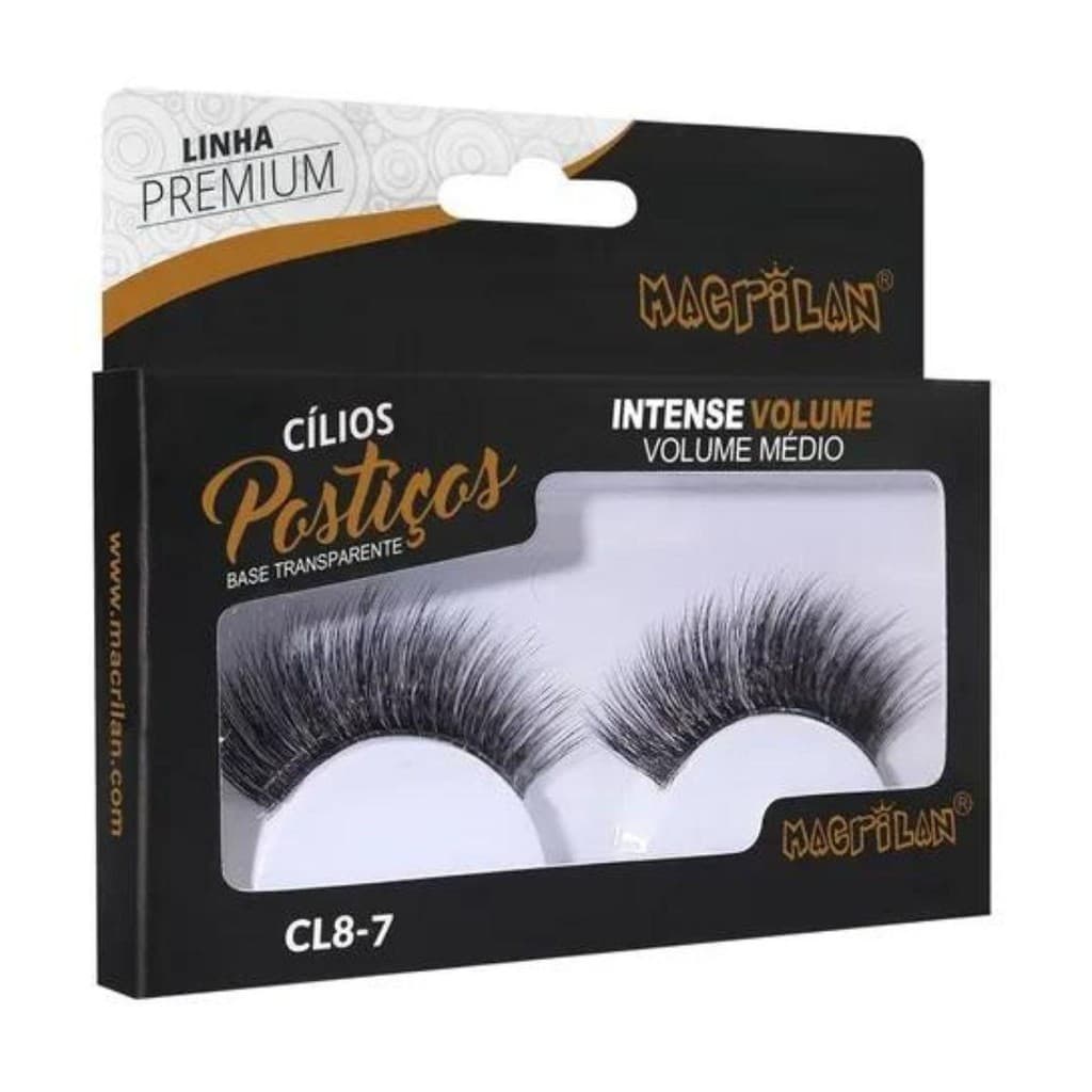 CÍLIOS POSTIÇOS MACRILAN INTENSE VOLUME VOLUME MÉDIO LINHA PREMIUM CL8-7