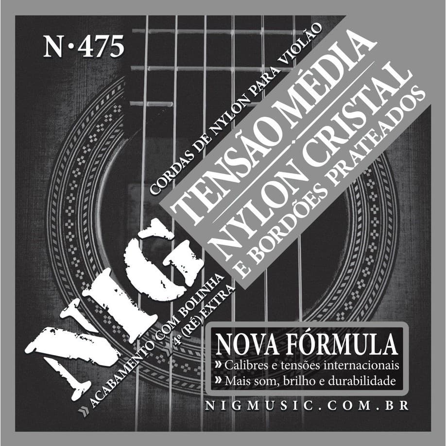 Encordoamento Violão Nylon Cristal Prateada Média Tensão + Cortesia