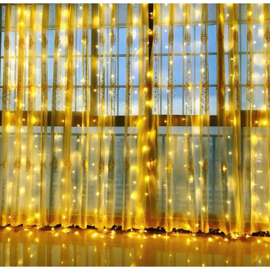 LED Cortina 3x3 Led Pisca Pisca Cortina Para Casamento Natal Ao Ar Livre Branco Quente
