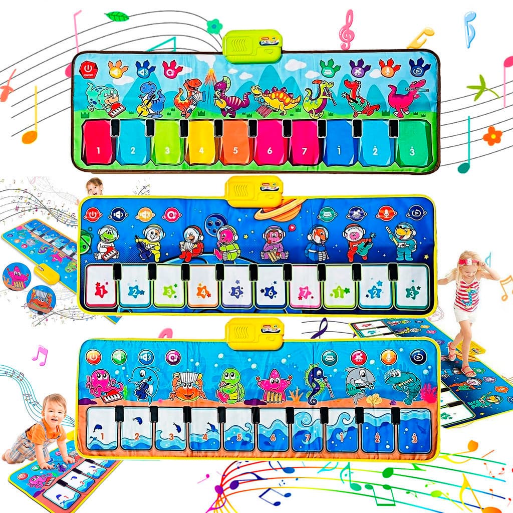 Tapete  Piano Teclado Música Infantil Crianças Bebe Educativo