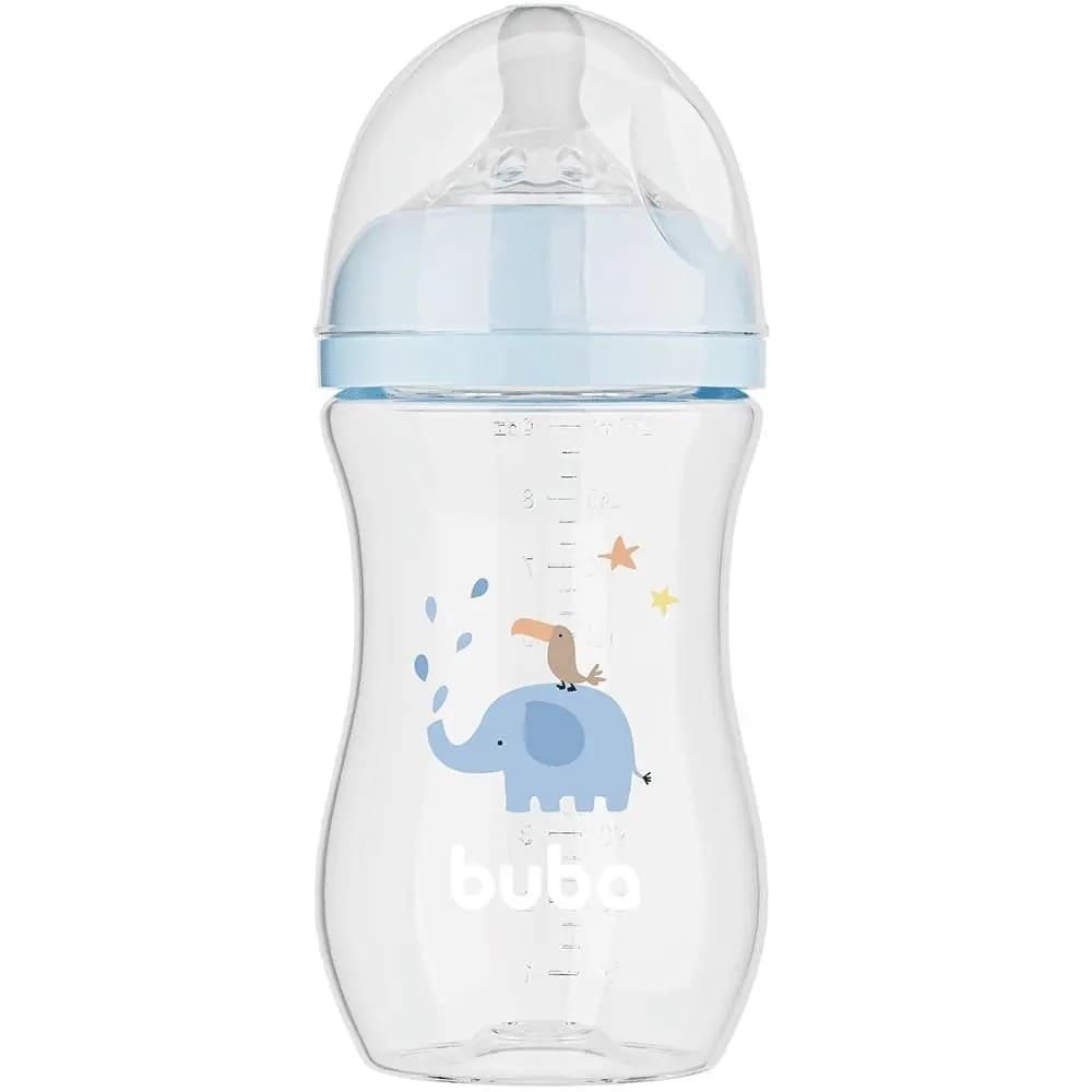 Mamadeira Buba Easy Flow 270ml C/ Bico Fluxo 2 Anticolica Elefante Azul mamadeira buba