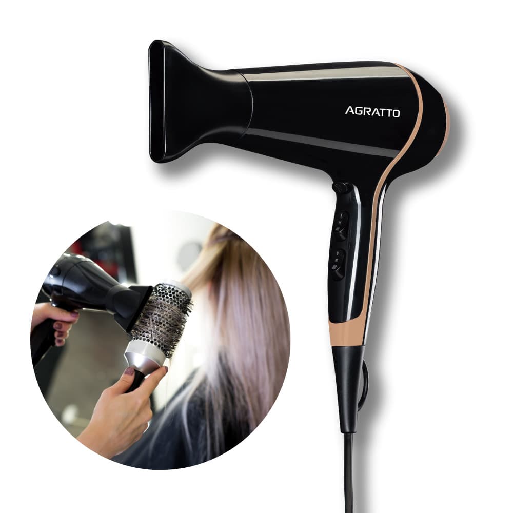 Secador de Cabelos Della 220v 1900W Preto Agratto SC-02 Profissional Cabelo Progressiva Raiz Salão