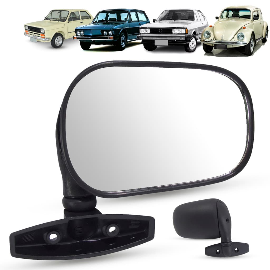 Espelho Retrovisor Externo Wind Universal Preto Fusca Passat Brasilia 147