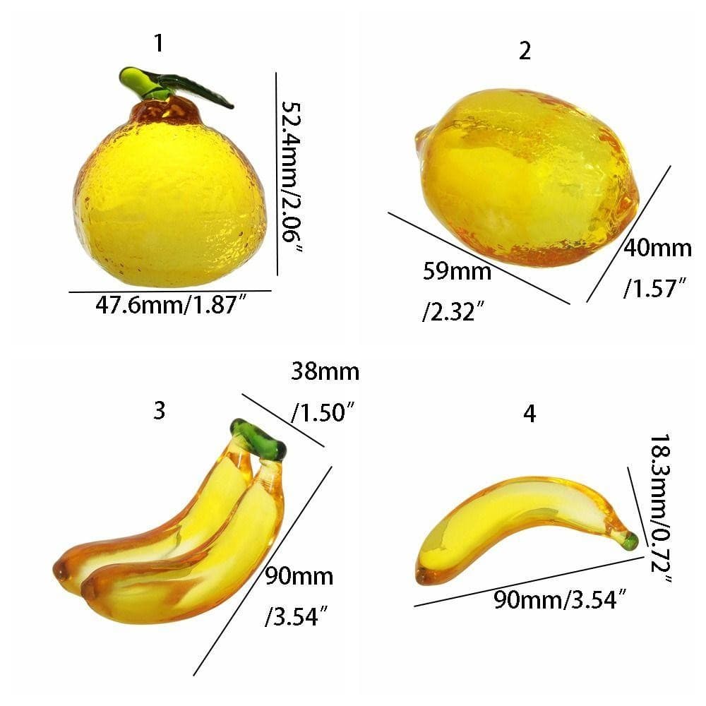 Estatueta De Frutas De Cristal CHOFI , Enfeites De Banana De Simulação Feitos À Mão Fofos , Mini Mesa De Desenho Animado