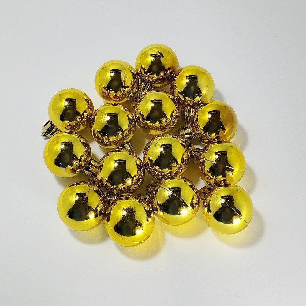 Bola de Natal 3cm Dourada Brilhante 15 Un Global