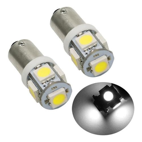 Par Lampada Farol 5 Leds Modelo Ba9s 69 T4w T11