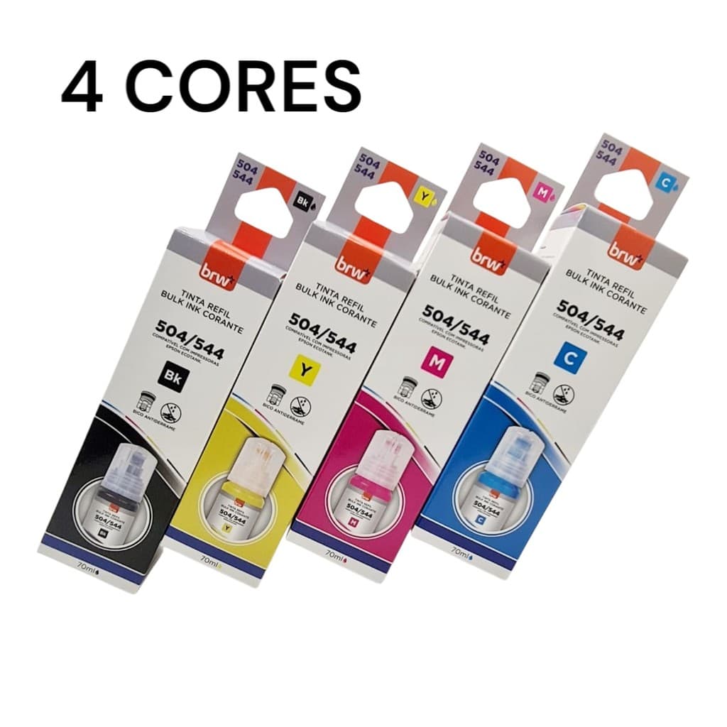 Kit 4 Refil Tinta Compativel 504/544 Alta Qualidade