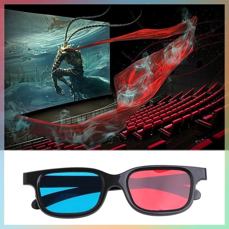 UTZN > Óculos 3d Universais Vermelho Azul Para Jogo De Filme Anáglifo dimensional Novo