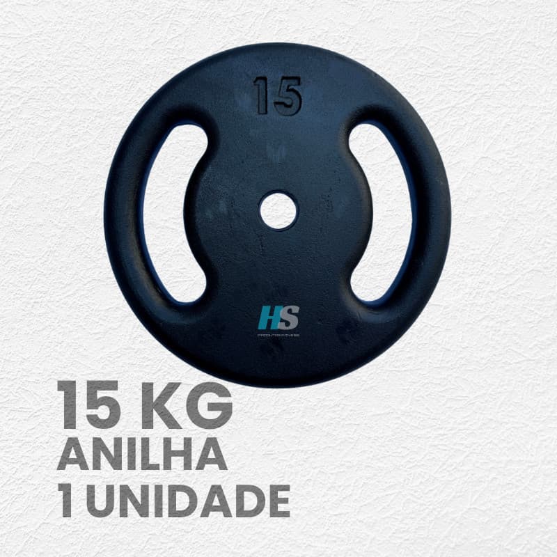 Anilha 15kg Pintada- peso de academia 15kg- 1 unid