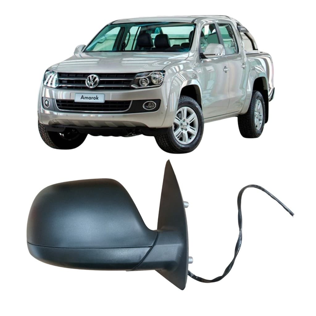 Retrovisor VW Amarok 2011 a 2024 Preto sem Pisca Elétrico Direito
