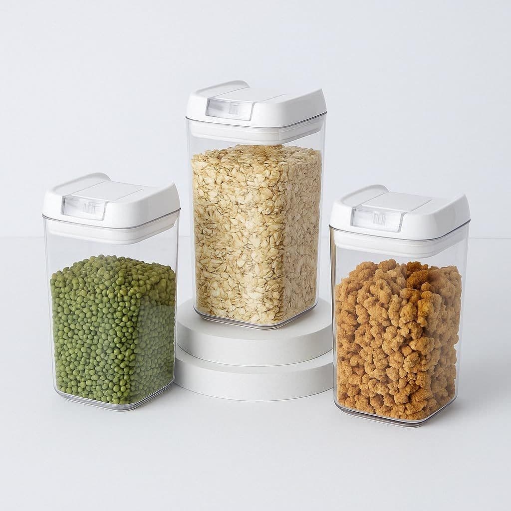 Kit 3 Potes Herméticos Potes de Cozinha Multiuso Cozinha 1200M Alimentos com Vedação