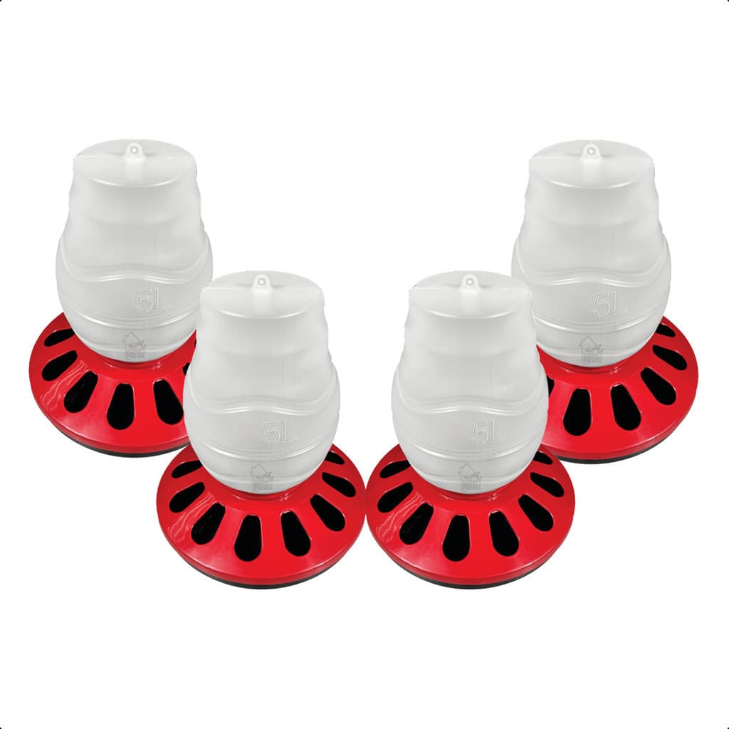 Kit 4 Comedouro Frango Aves Alimentador 5L Rosca 12 Furos