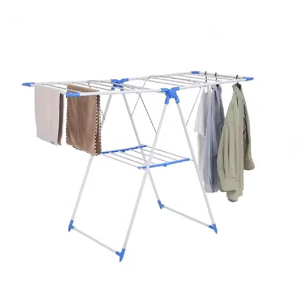 VARAL CHAO REFORCADO DOBRAVEL DUPLA ABA RETRATIL SLIM 2 ANDARES SECADOR ROUPAS