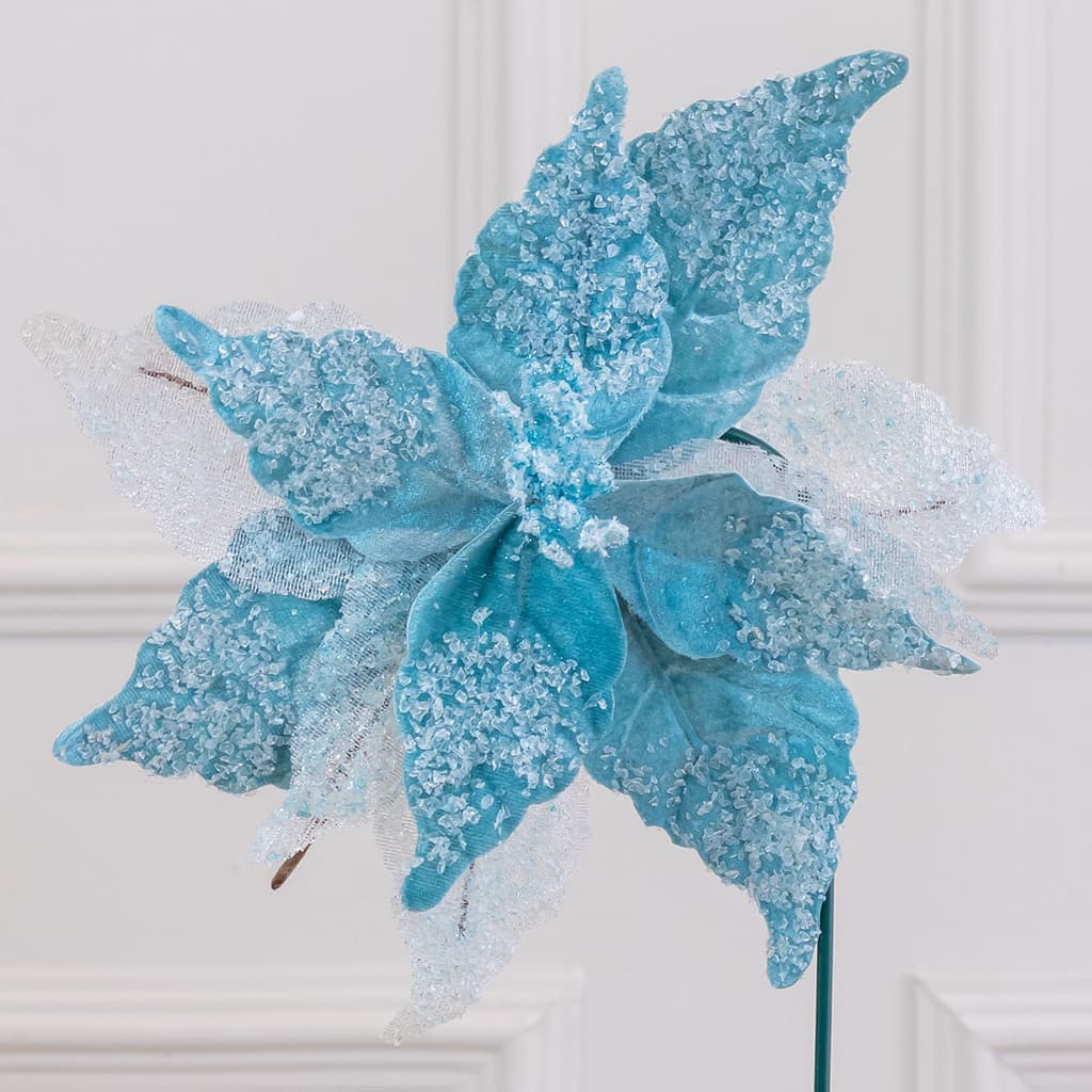 Papagaio de Natal H. Bico Aveludado – Azul Claro e Branco – 28 cm (Florarte)