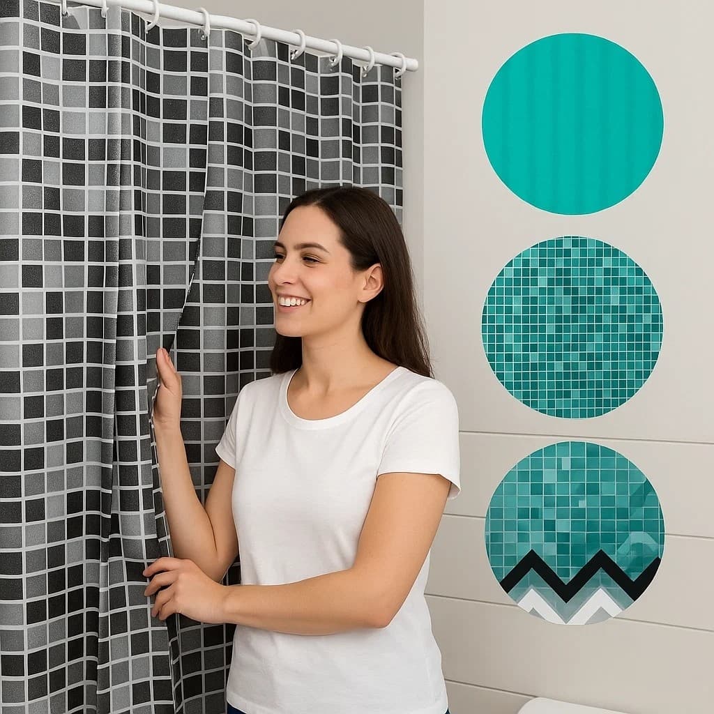 Cortina Box PVC Impermeável Banheiro Antimofo Ilhós Instalação Rápida Resistente Proteção Chuveiro
