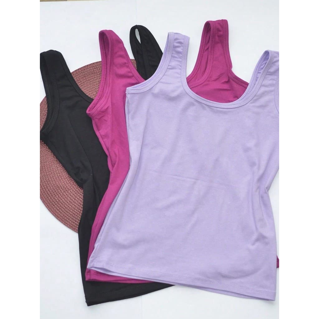 Kit 3 Regatas Femininas Com Alça Larga Básica Diário Casual Moda Feminina Praia Academia Essencial