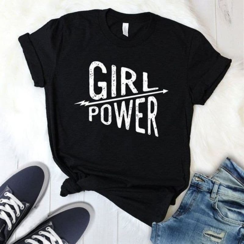 Camiseta Camisa Baby Look Girl Power camiseta feminina algodão t-shirt Tumblr Aesthetic Premium Envio Imediato