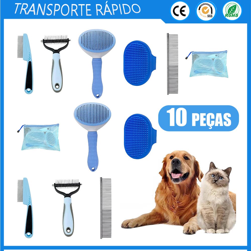 10x escovas de limpeza para animais de estimação escovas de limpeza escovas de descamação escovas em linha escovas de ba
