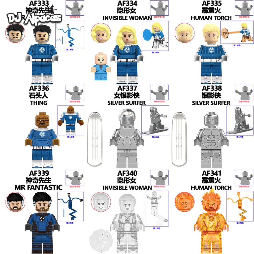 Blocos De Construção Figuras Brinquedo Colecionável AF333 AF334 AF338