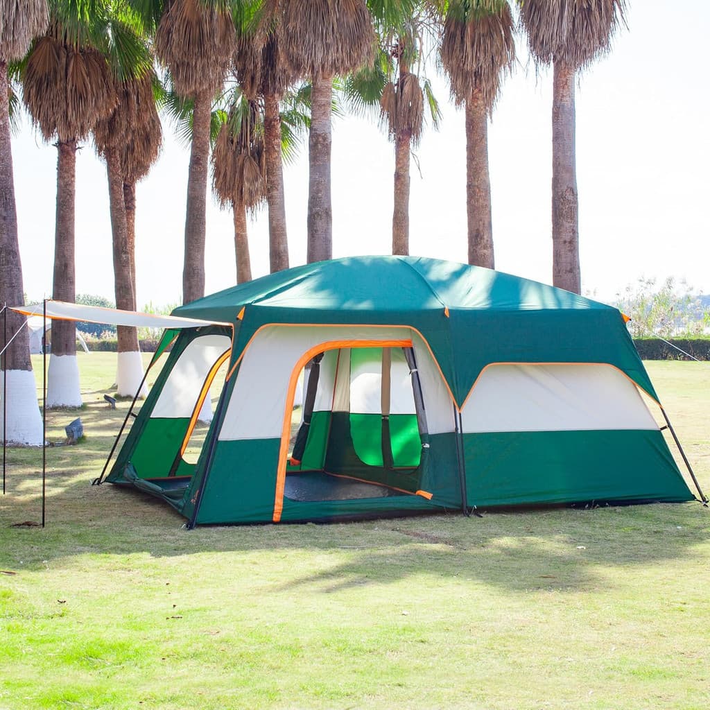 Tenda de acampamento extra grande para família, à prova d'água, adequada para 10 a 12 pessoas