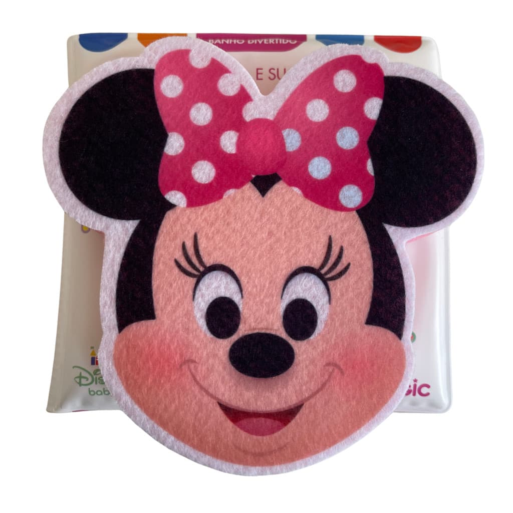 Disney Baby MINNIE E SUA COR FAVORITA Livro + Esponja Banho Impermeável Colorido Interativo