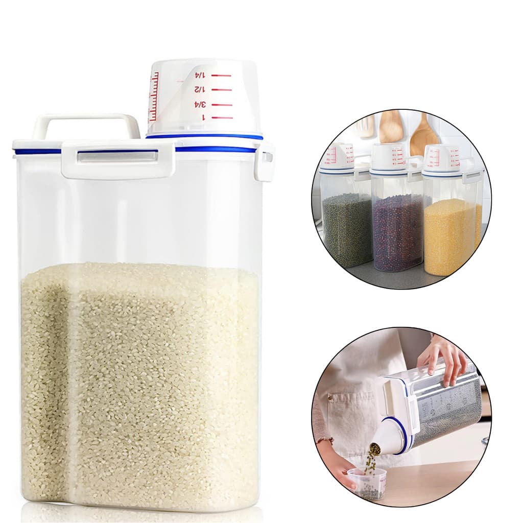 Kit 3 Potes Herméticos De Plástico 2L Organizador Para Cozinha