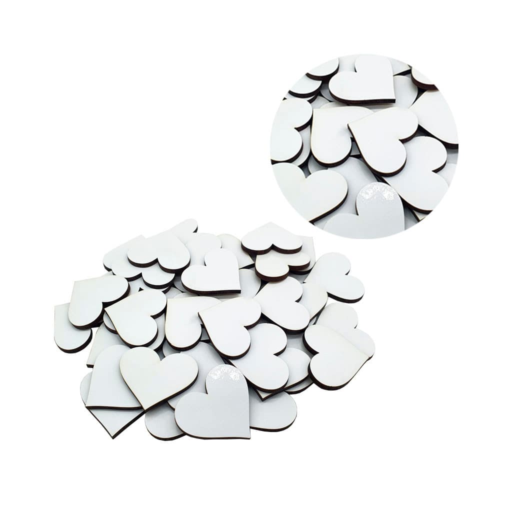 160 Apliques Coração Decoração Branco Artesanato 7cm e 8cm