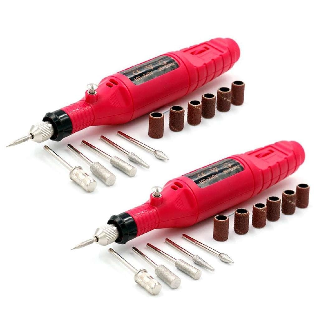 Kit 2 Lixadeiras Motor Lixa Elétrica Bivolt Alongamento de Unhas Manicure Unha Gel Fibra Nail Design