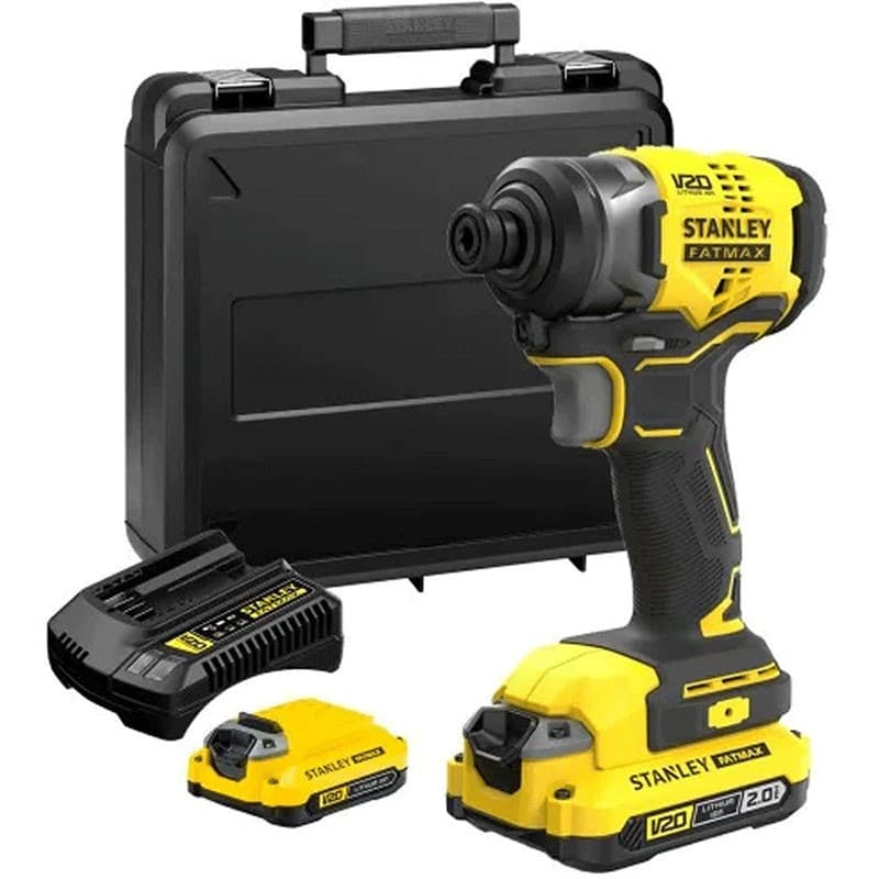 Parafusadeira Impacto Encaixe 1/4" Bateria 20v Fatmax Stanley Sbi810d2k-Br