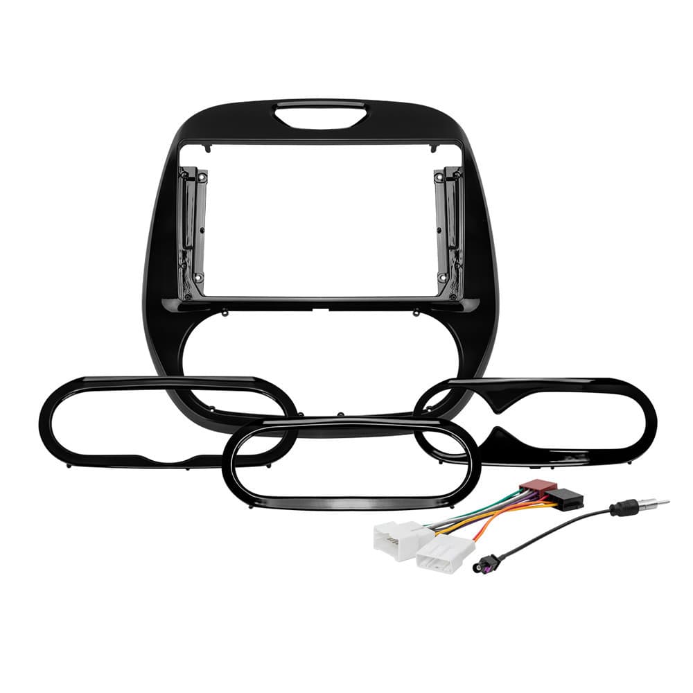 Kit Moldura Painel 9 Pol Captur Ar Digital 2018 19 20 21 22 2023 2 Din Black Piano Chicote Som Plug Antena
