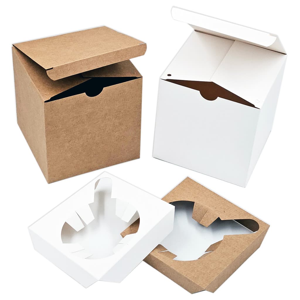 Caixa para caneca de porcelana de 325ml c/ BERÇO - papel cartão branco sublimável, montagem em 3seg.