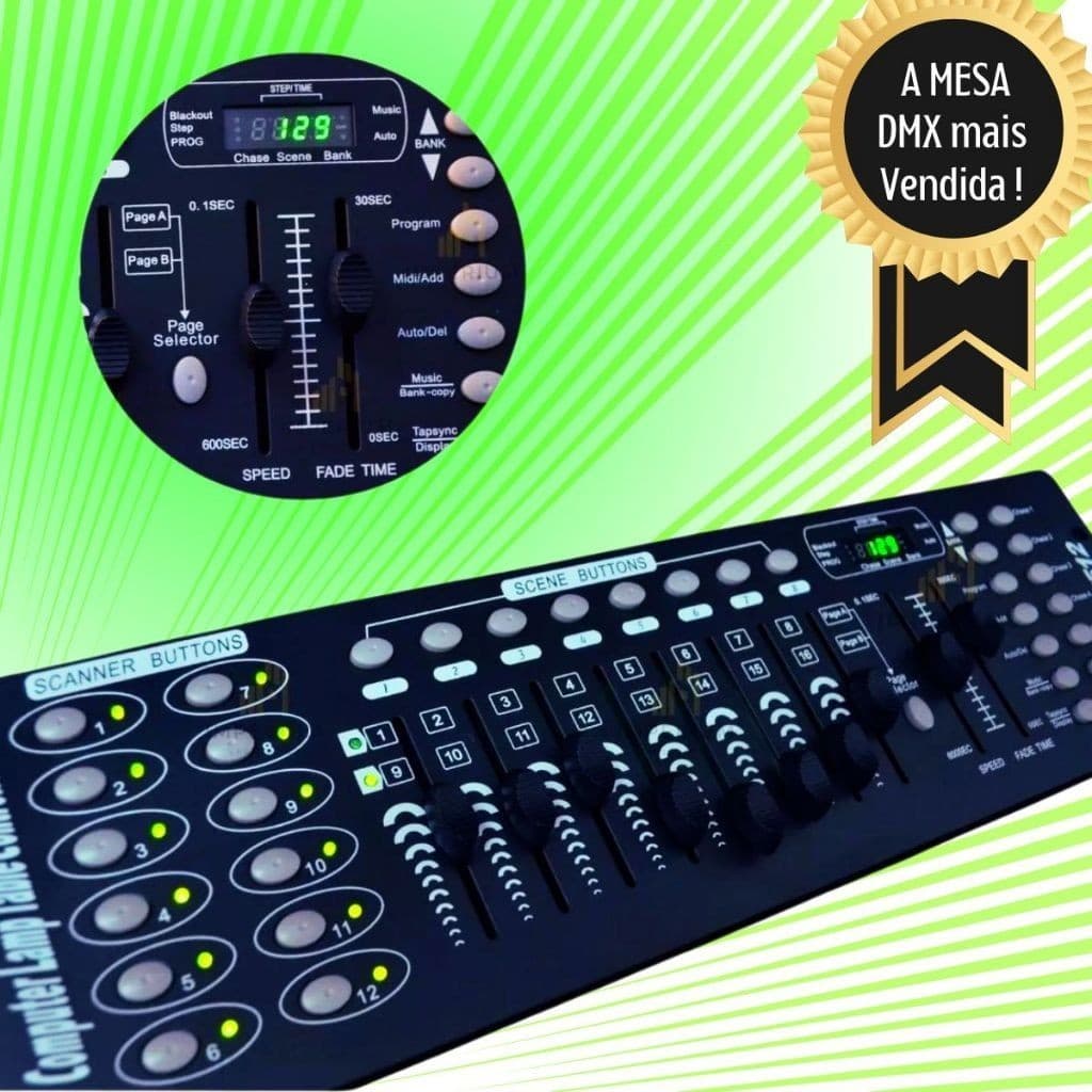 MESA CONTROLADORA DMX 512 Iluminação e Efeitos a mais Vendida Showtech AFL