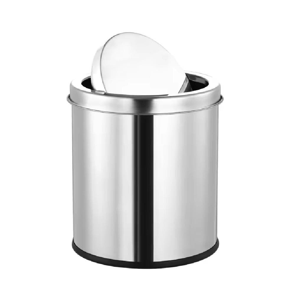LIXEIRA LUXO INOX COM TAMPA GIRATÓRIA 12 LITROS PARA COZINHA E BANHEIRO