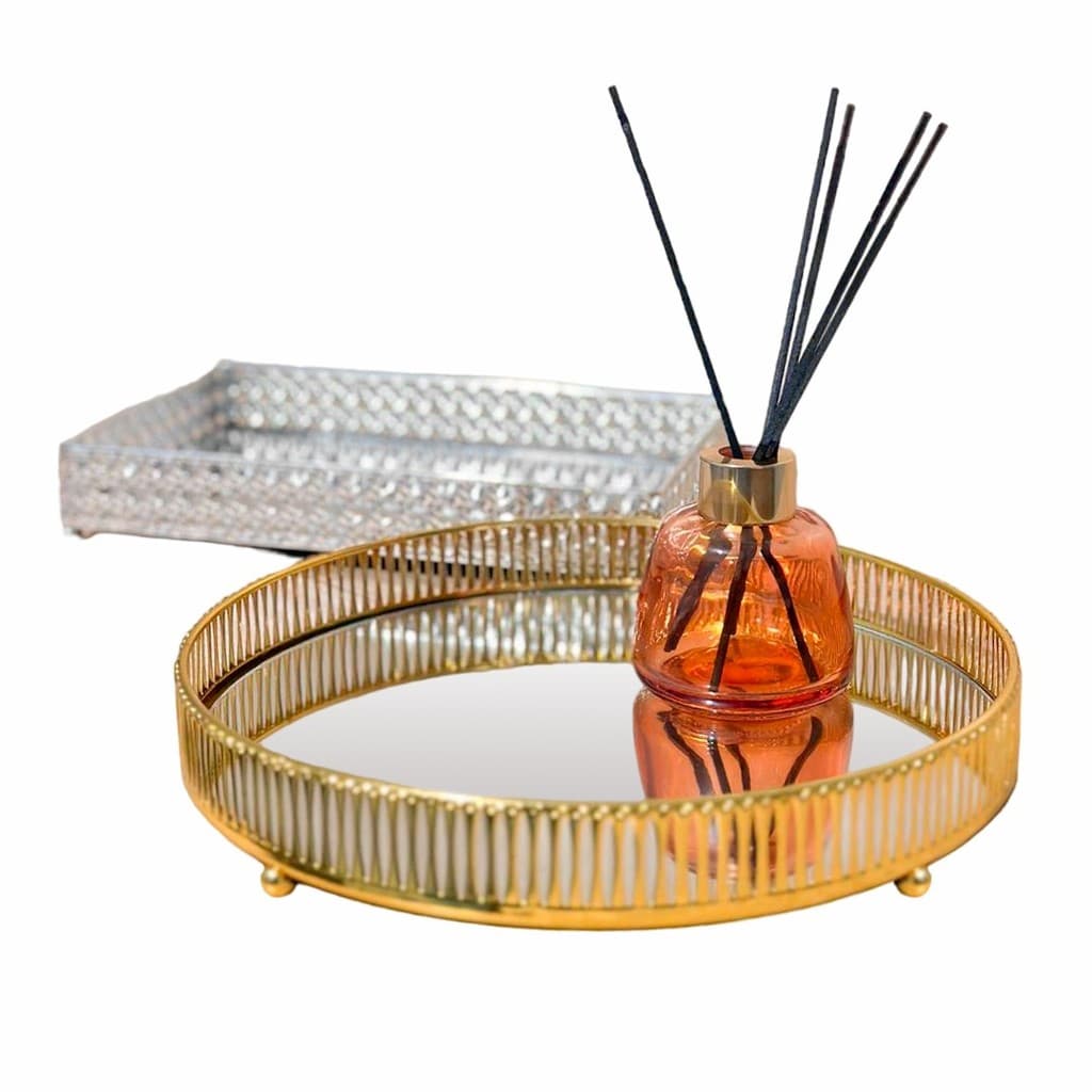 Bandeja Espelhada Linha Premium Luxo Lavabo Perfume Banheiro Decoração Decorativa