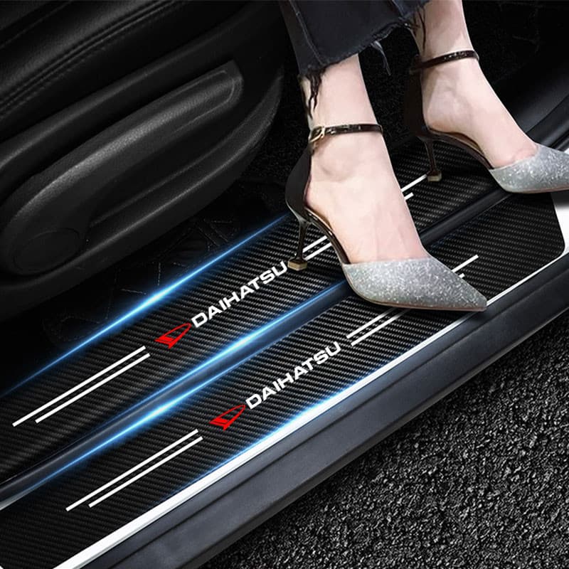 Adesivo De Proteção De Soleira De Porta De Fibra Rbon 4 Peças Acessórios De Carro Para Daihatsu Terios Sirion Mira Mater