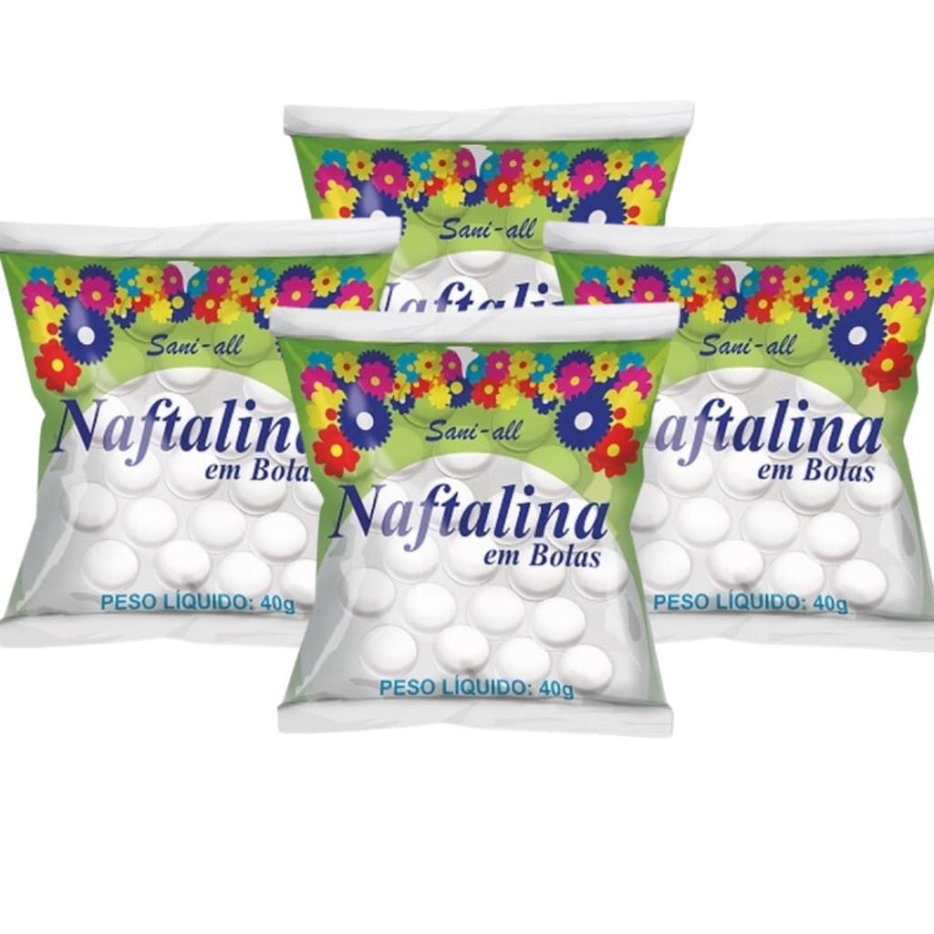 Naftalina Pura Comum C/80 Bolas Sani All 160g
