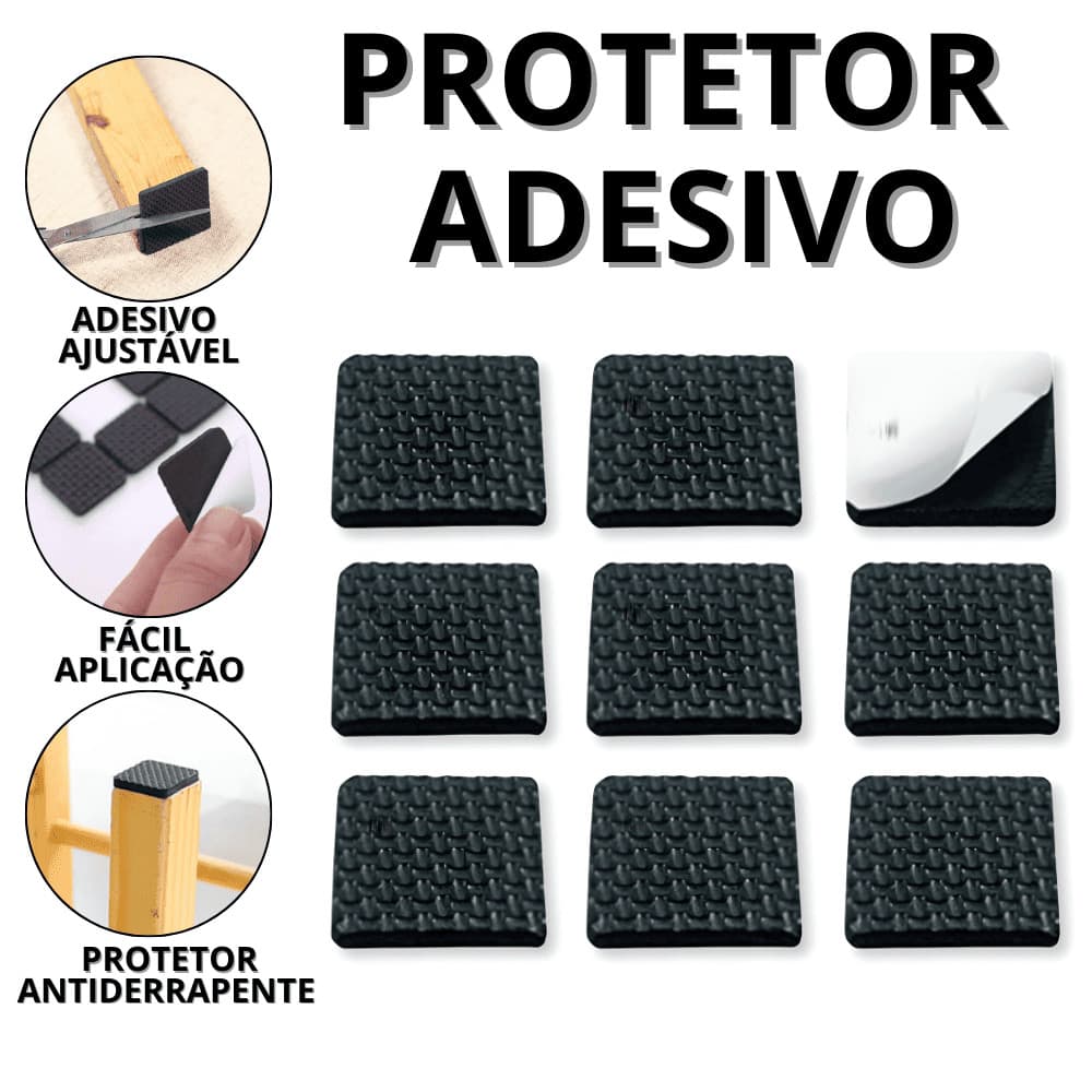 Protetor De Pé De Cadeira Quadrado Proteção Para Cadeiras Moveis Antiderrapante Proteçao Ruído