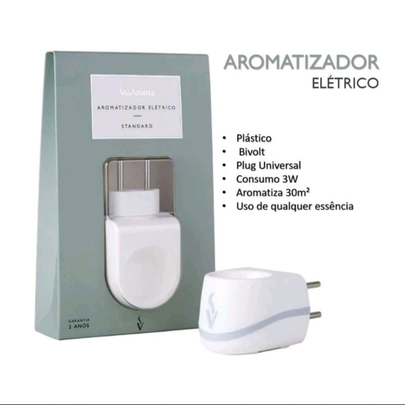 Difusor Aromatizador Elétrico Standard Branco Bivolt Via Aroma