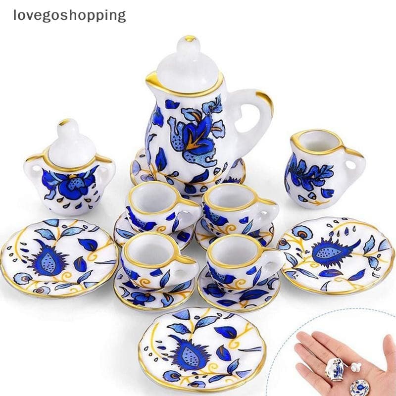 [lovego] 15 Unidades 1 : 12 Casa De Bonecas Em Miniatura Talheres Porcelana Cerâmica Conjunto De Xícara De Chá BR