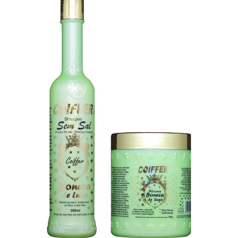 KIT BONECA DE LUXO SEM SAL P/ CABELOS SENSÍVEIS COIFFER (2 UNIDADES)