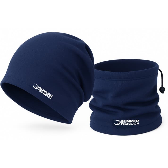 Kit Touca Gorro + Gole Fleece Kit Inverno Azul Marinho Summer Pro