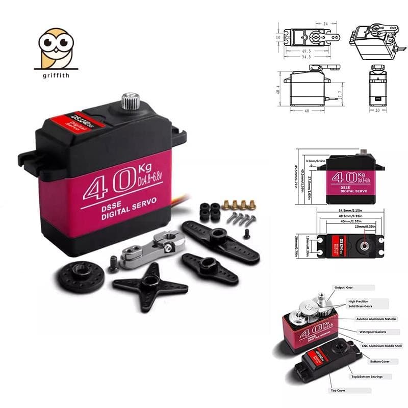 Servo À Prova D'água 40Kg Digital De Engrenagem De Metal De Alto Torque Para Robô De Carro RC 1 : 8/1 : 10 12