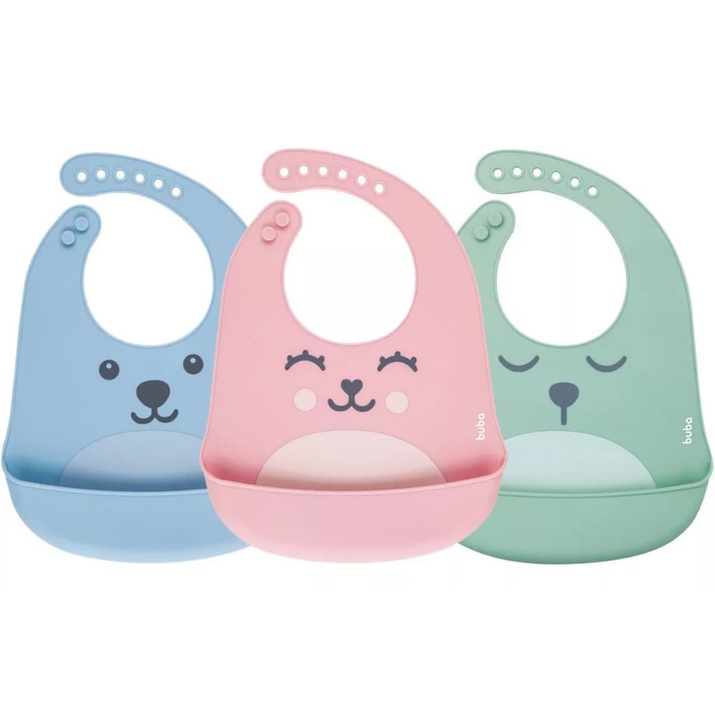 Babador De Silicone Com Pega Migalhas Gumy babador impermeável bebe BUBA
