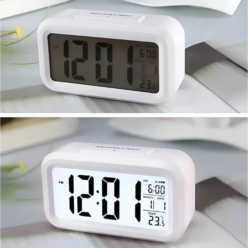 Relógio de Mesa Portátil Digital Despertador Led Lcd Brilha Escuro 9CM X 5.5CM