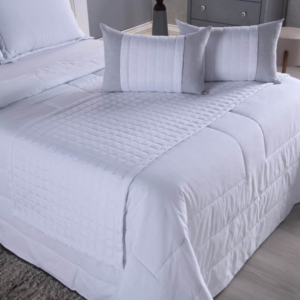 Kit Peseira 5 Peças Casal/Queen Percal 300 Fios Cama Posta