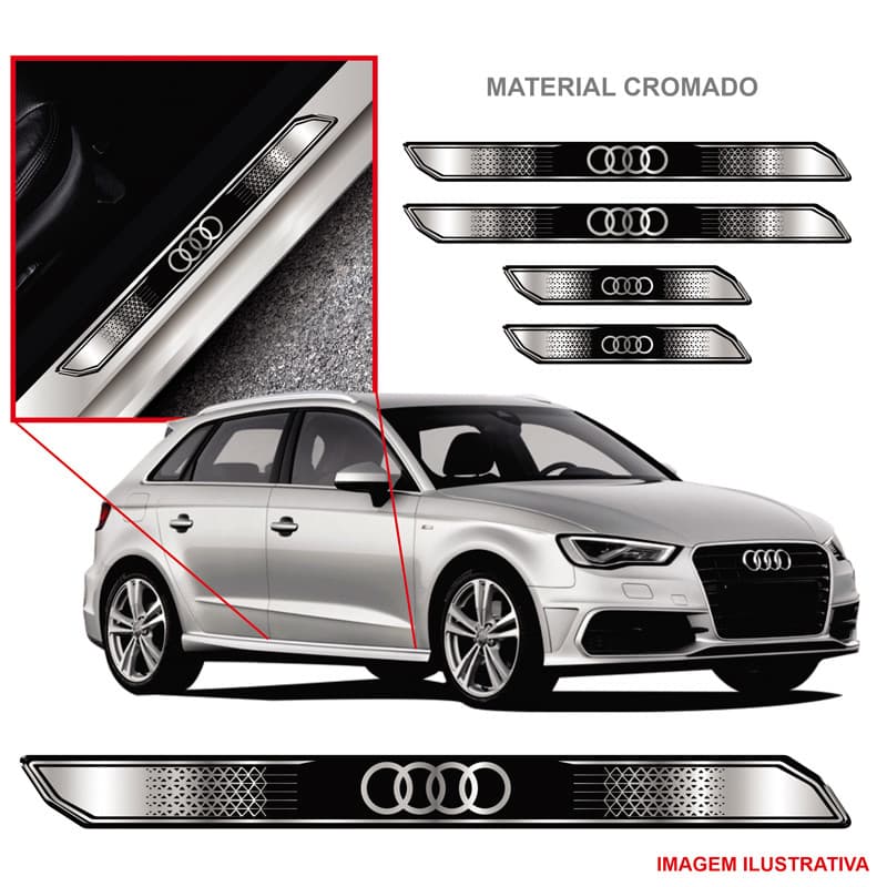 KIT JOGO SOLEIRA PROTETOR CARRO AUDI RESINADO