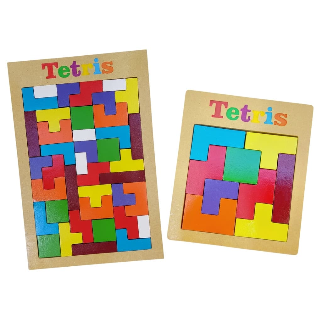 Kit Quebra Cabeça Tetris Com 40 peças e com 9 Peças em MDF